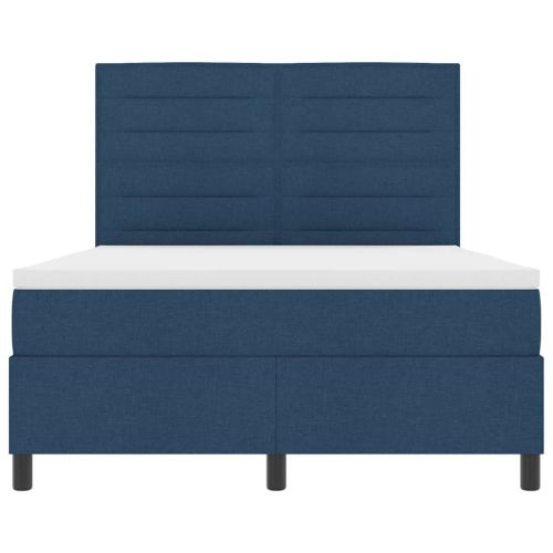 Легло с пружинирана основа с матрак Синьо 140 x 200 cm текстил