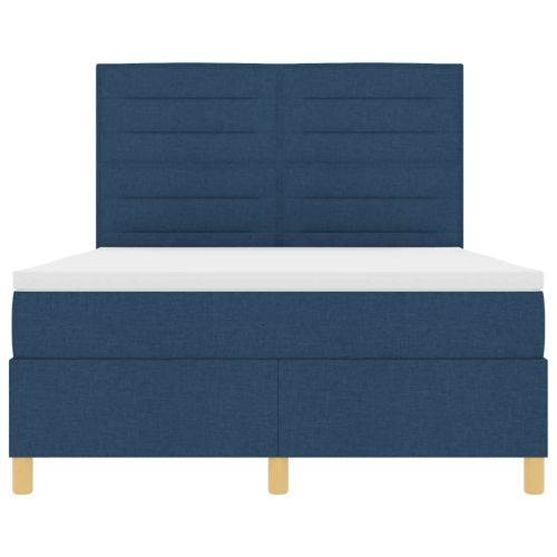 LED кутия за пружини с легло Синьо 140 x 200 cm текстил