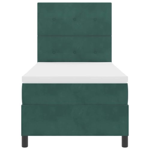 LED кутия за пружини с легло Тъмен зелен 80 x 200 cm текстил