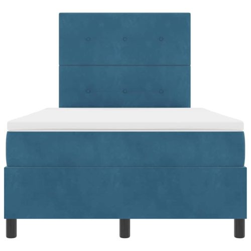 LED кутия за пружини с легло Тъмен син 120 x 190 cm текстил