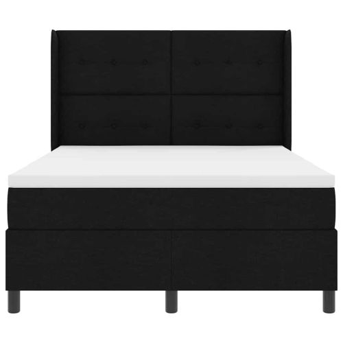 LED кутия за пружини с легло Черно 140 x 190 cm текстил