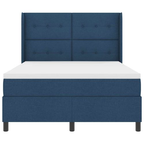 LED кутия за пружини с легло Синьо 140 x 200 cm текстил