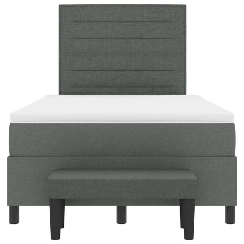 Легло с пружинирана основа Тъмен сив 120 x 190 cm текстил