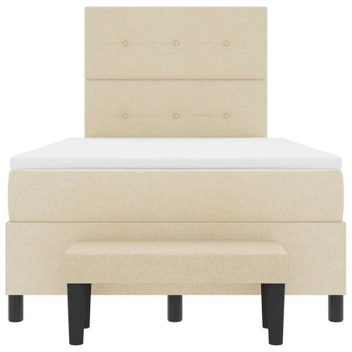 Легло с пружинирана основа с матрак Крем 120 x 190 cm текстил