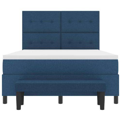 Легло с пружинирана основа с матрак Синьо 140 x 200 cm текстил