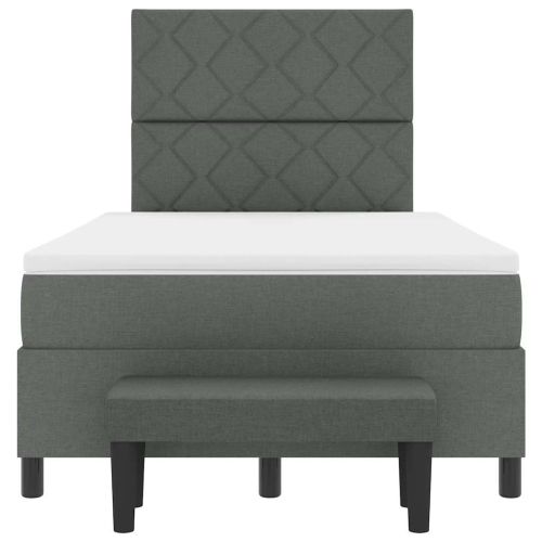 Легло с пружинирана основа Тъмен сив 120 x 190 cm текстил