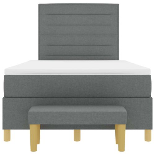 Легло с пружинирана основа Тъмен сив 120 x 190 cm текстил