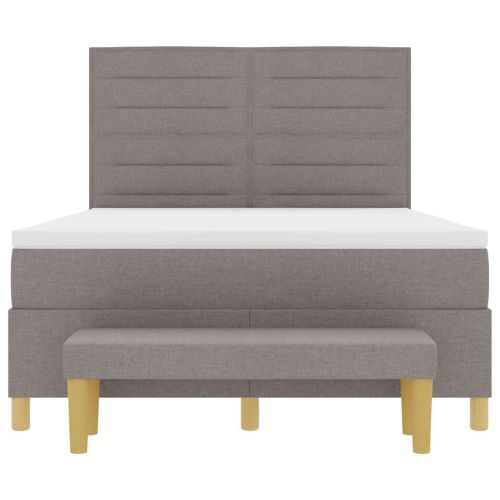 Легло с пружинирана основа с матрак Таупе 140 x 200 cm текстил