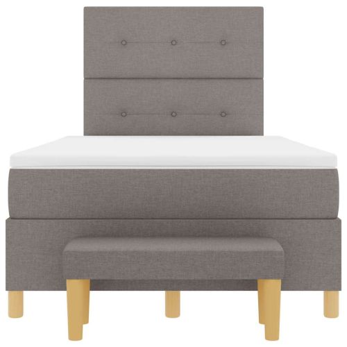 Легло с пружинирана основа с матрак Таупе 120 x 200 cm текстил