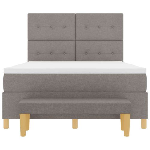 Легло с пружинирана основа с матрак Таупе 140 x 200 cm текстил