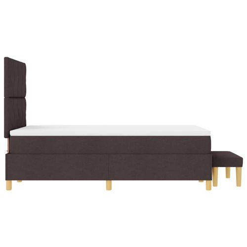 Легло с пружинирана основа Тъмнокафяв 120 x 200 cm текстил