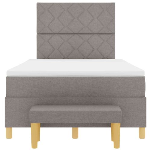 Легло с пружинирана основа с матрак Таупе 120 x 200 cm текстил