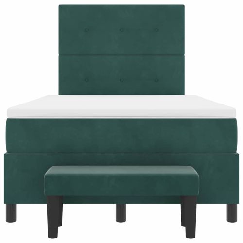 Легло с пружинирана основа Тъмнозелено 120 x 190 cm Кадифе