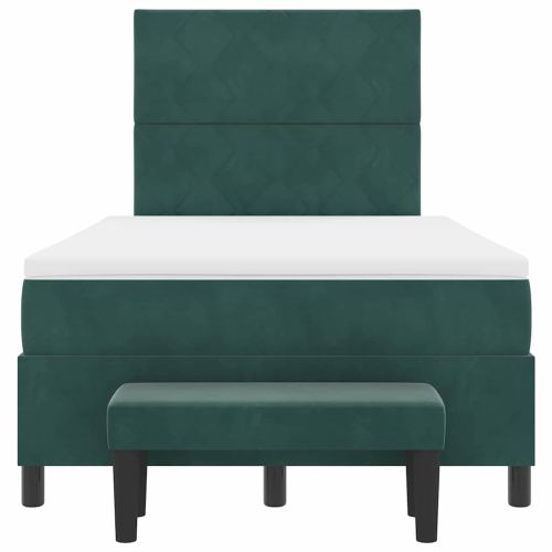 Легло с пружинирана основа Тъмен зелен 120 x 190 cm Кадифе