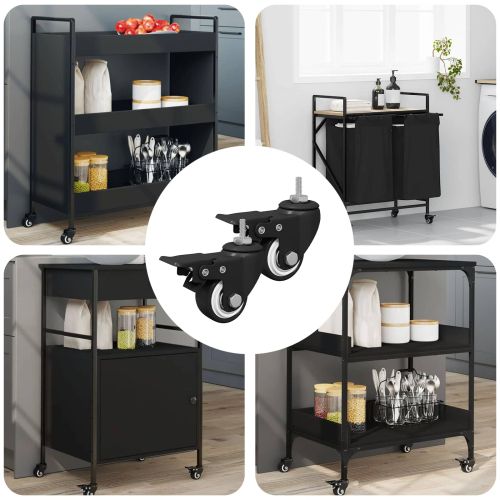 Колела 2 pcs Черно M6 x 37 мм Желязо и найлон