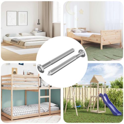 Винтове за мебели 2 pcs Сребрист M6 x 60 мм Стомана