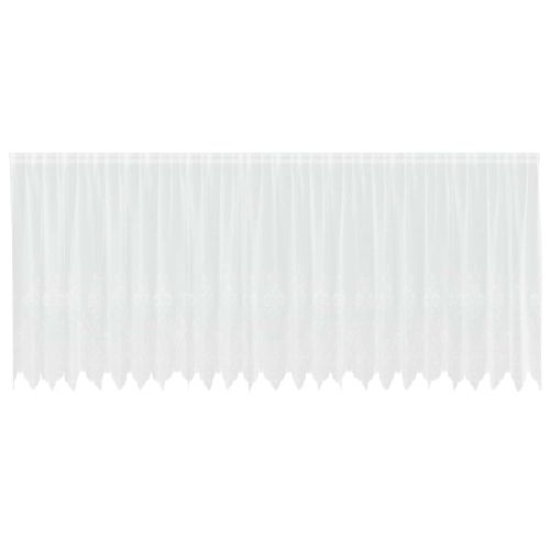 Перде от дантела С завеси Флорален Бяло 180 x 600 cm Полиестер