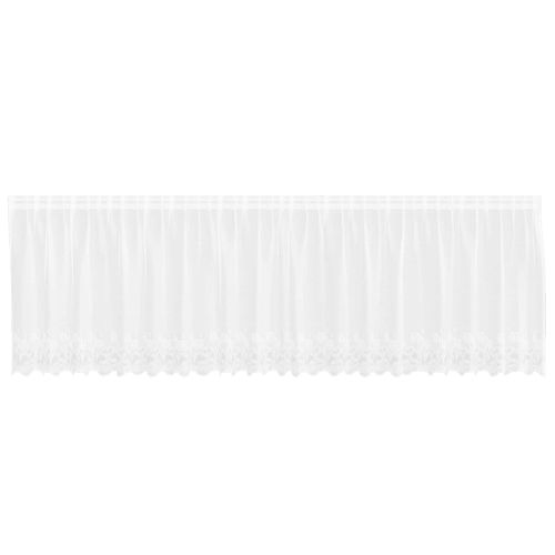 Перде от дантела С завеси Флорален Бяло 100 x 500 cm Полиестер