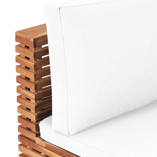 Градински междинен диванен модул кремава възглавница тик масив