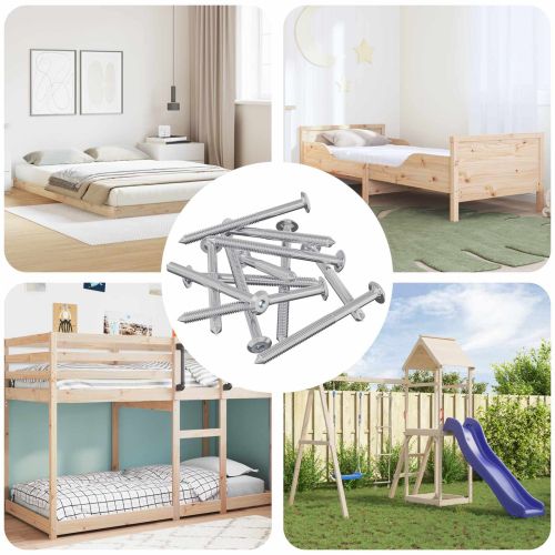 Винтове за мебели 12 pcs Сребрист M6 x 70 мм Стомана