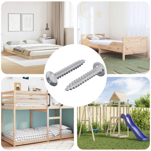 Дървени винтове 2 pcs Сребрист M4 x 25 мм Стомана