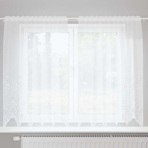Перде от дантела С завеси Бяло 150 x 160 cm Полиестер