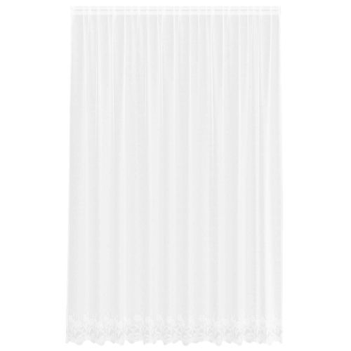 Перде от дантела С завеси Флорален Бяло 300 x 300 cm Полиестер