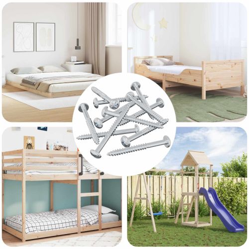 Дървен винт 12 pcs Сребрист 9,8 x 53 мм Стомана