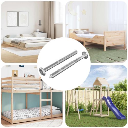 Винтове за мебели 2 pcs Сребрист M6 x 70 мм Стомана