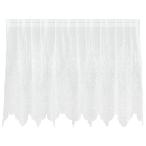 Перде от дантела С завеси Флорален Бяло 100 x 200 cm Полиестер