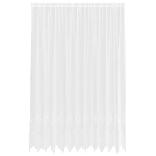 Перде от дантела С завеси Флорален Бяло 280 x 300 см Полиестер