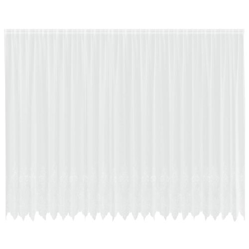 Перде от дантела С завеси Флорален Бяло 280 x 600 см Полиестер
