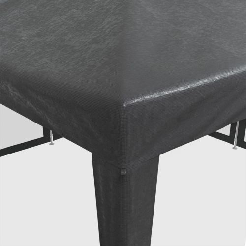 Парти палатка с 8 мрежести странични стени антрацит 4x4 м HDPE