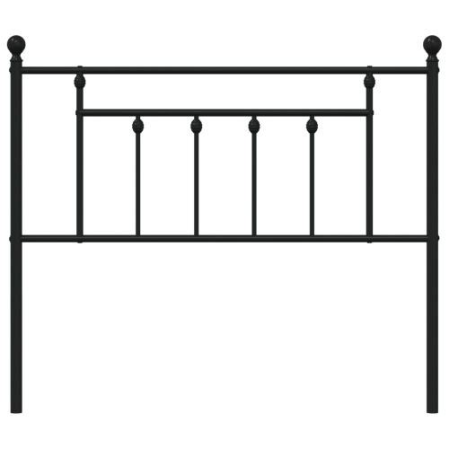 Метална резервна табла за легло, черна, 107 см