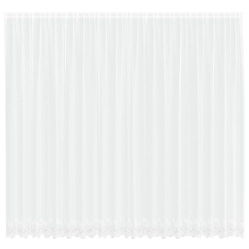 Перде от дантела С завеси Флорален Бяло 280 x 500 см Полиестер