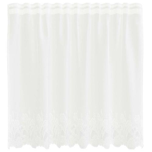 Перде от дантела С завеси Флорален Бяло 100 x 150 cm Полиестер