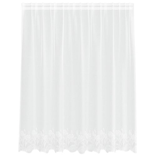 Перде от дантела С завеси Флорален Бяло 140 x 200 cm Полиестер