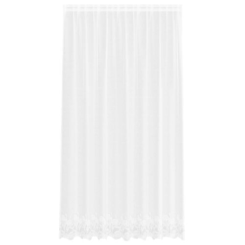 Перде от дантела С завеси Флорален Бяло 240 x 200 cm Полиестер