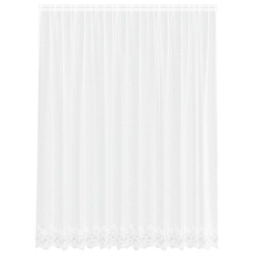Перде от дантела С завеси Флорален Бяло 240 x 300 см Полиестер