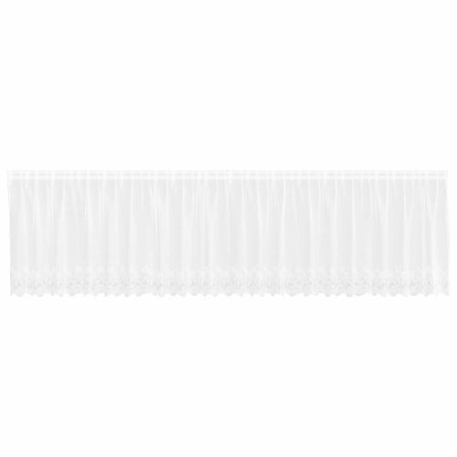 Перде от дантела С завеси Флорален Бяло 80 x 600 см Полиестер