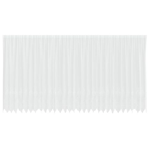 Перде от дантела С завеси Флорален Бяло 240x750см Полиестер