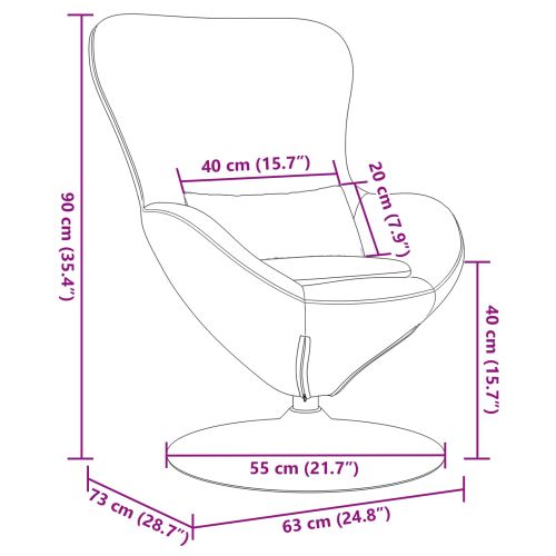 Стол яйце Тъмен сив 63 x 73 x 90 см текстил