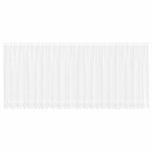 Перде от дантела С завеси Флорален Бяло 180 x 600 cm Полиестер