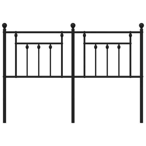 Метална резервна табла за легло, черна, 135 см