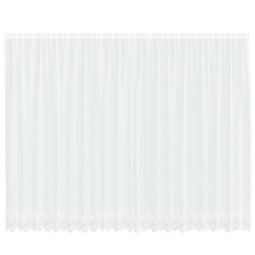 Перде от дантела С завеси Флорален Бяло 240 x 500 см Полиестер