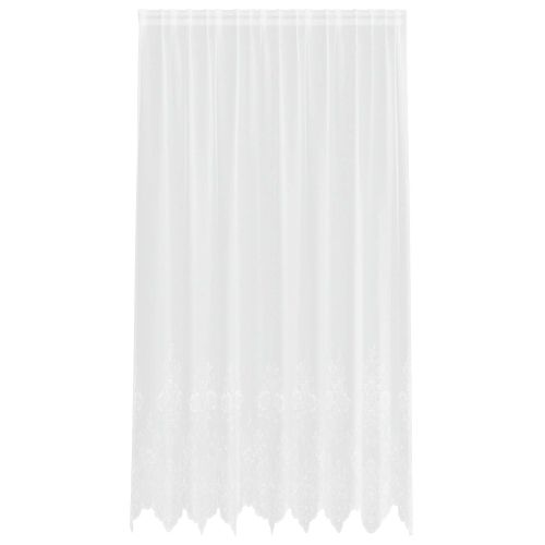 Перде от дантела С завеси Флорален Бяло 245 x 200 cm Полиестер