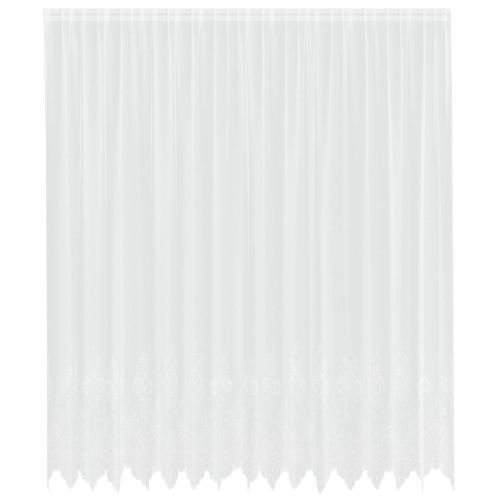 Перде от дантела С завеси Флорален Бяло 260 x 400 см Полиестер