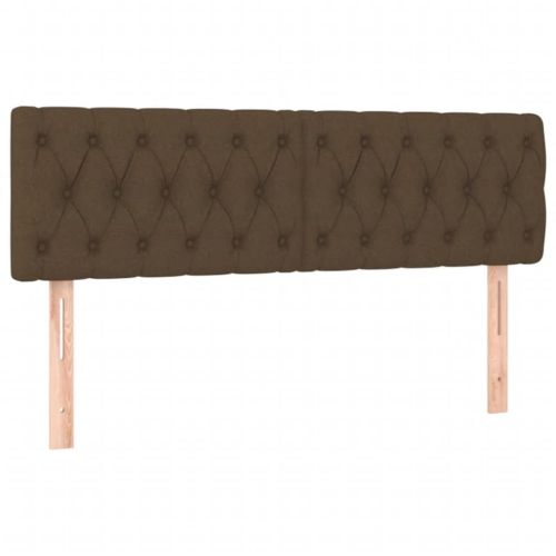 Боксспринг легло с матрак, тъмнокафяво, 140x190 см, плат