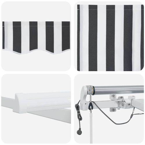 Автоматично прибираща се тента с LED антрацит и бял 450x300 см