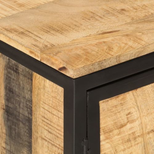 Комплект мебели за баня, 2 части, желязо и масивно манго